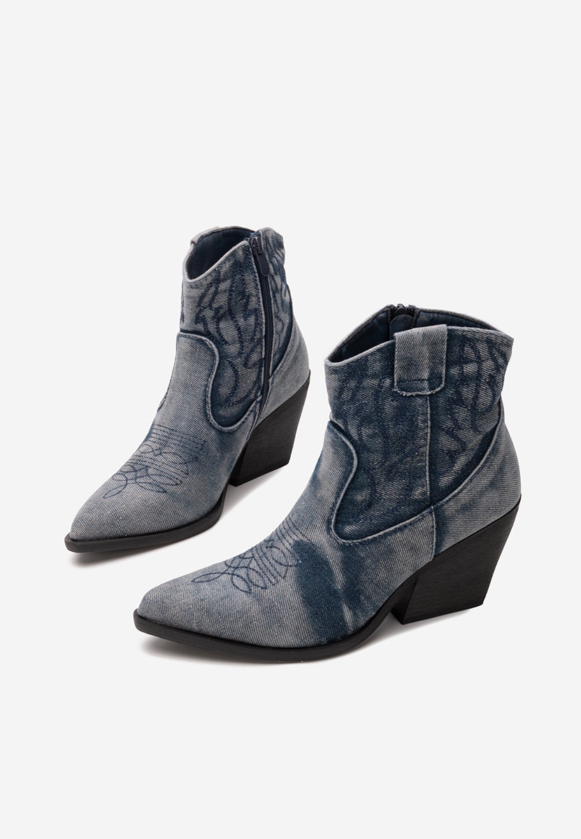 Modré kotníkové boty cowboy Florentina