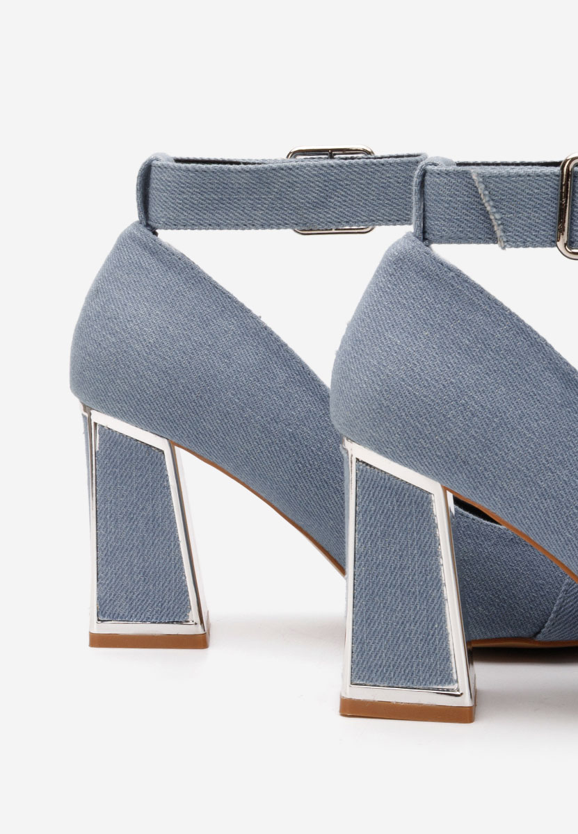 Denim lodičky na hrubém podpatku Janine