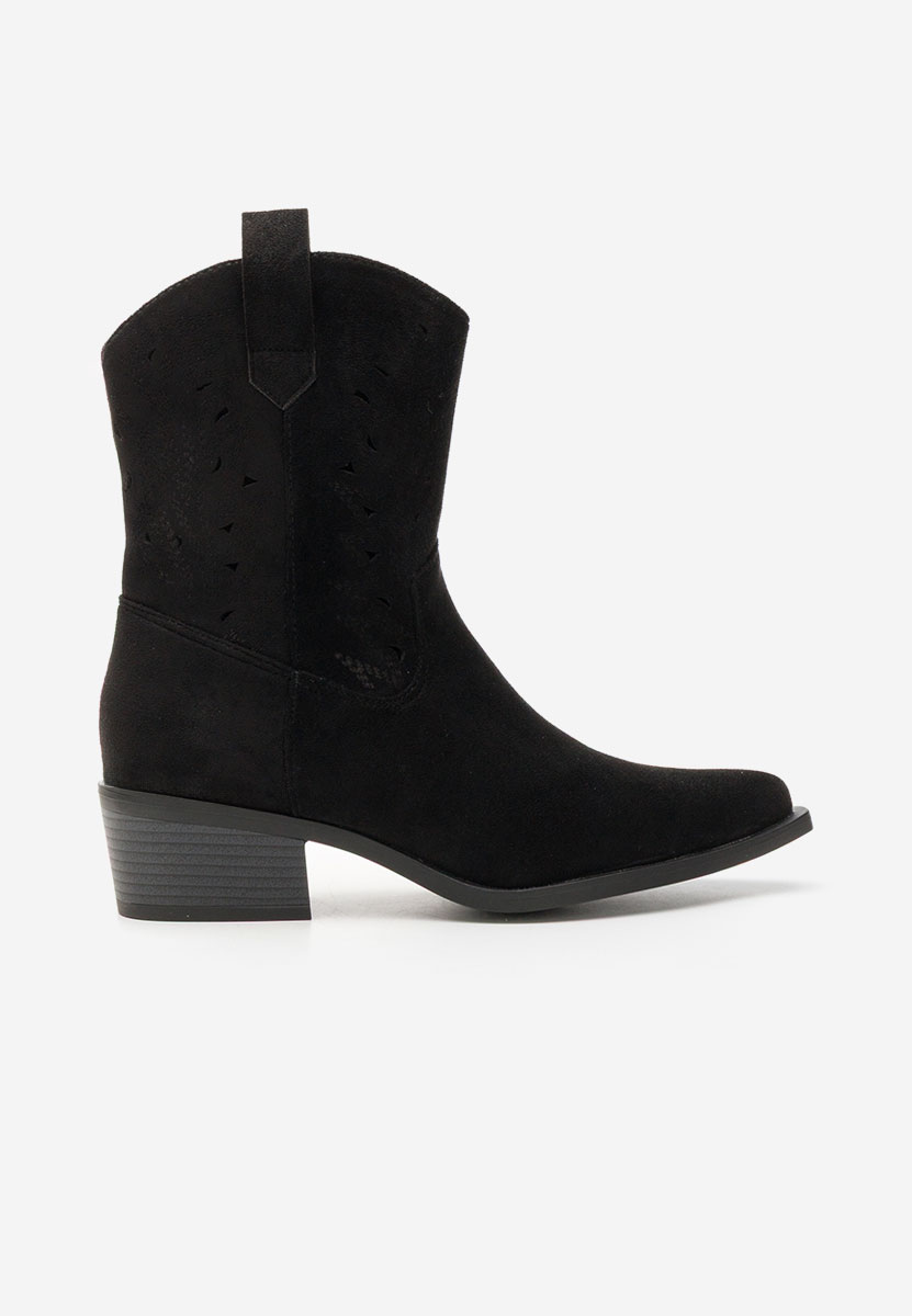 Černé kotníkové boty cowboy Sharonna