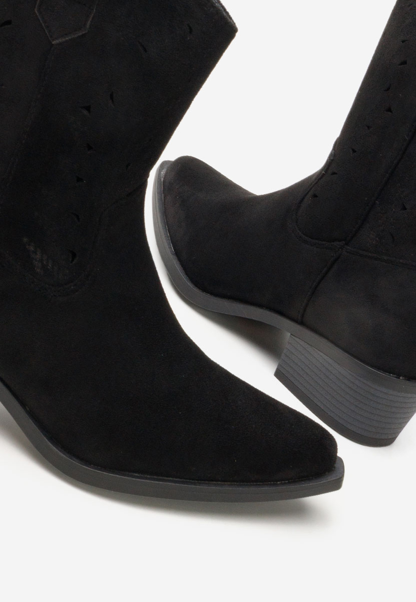 Černé kotníkové boty cowboy Sharonna