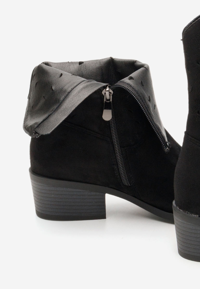 Černé kotníkové boty cowboy Sharonna