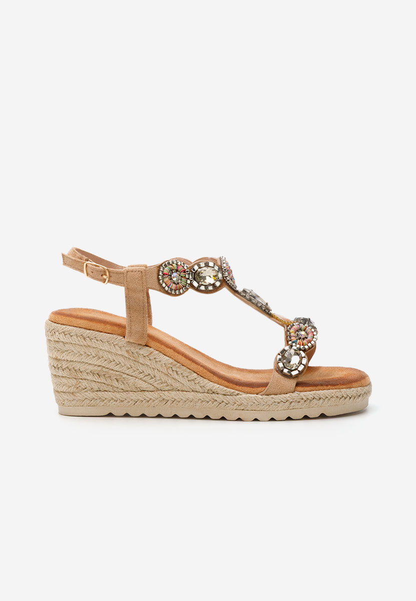 Béžové sandály na klínku Jacquelynn Béžové sandály na klínku Jacquelynn