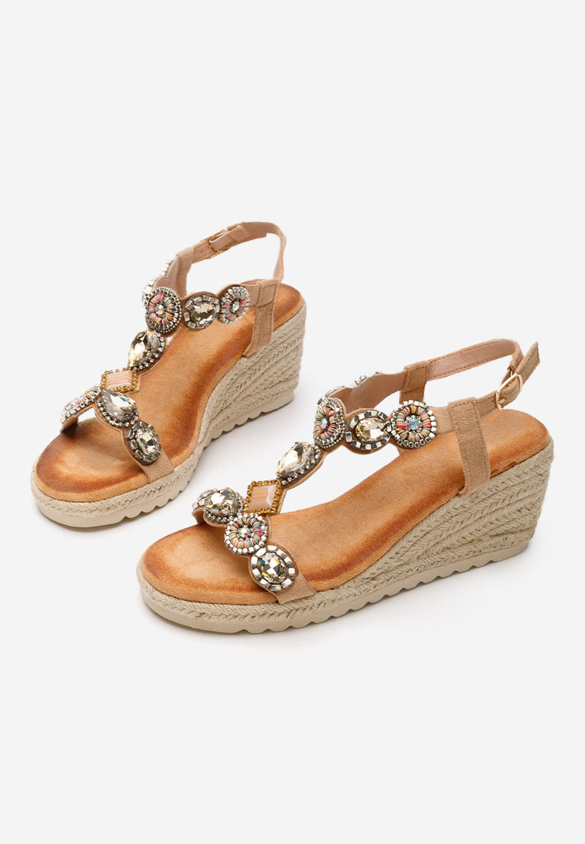 Béžové sandály na klínku Jacquelynn Béžové sandály na klínku Jacquelynn