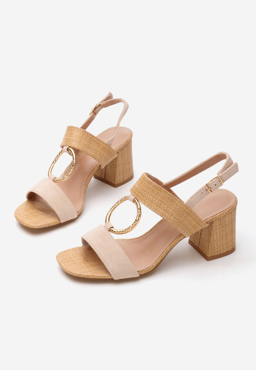 Béžové sandály na podpatku Annyta V2