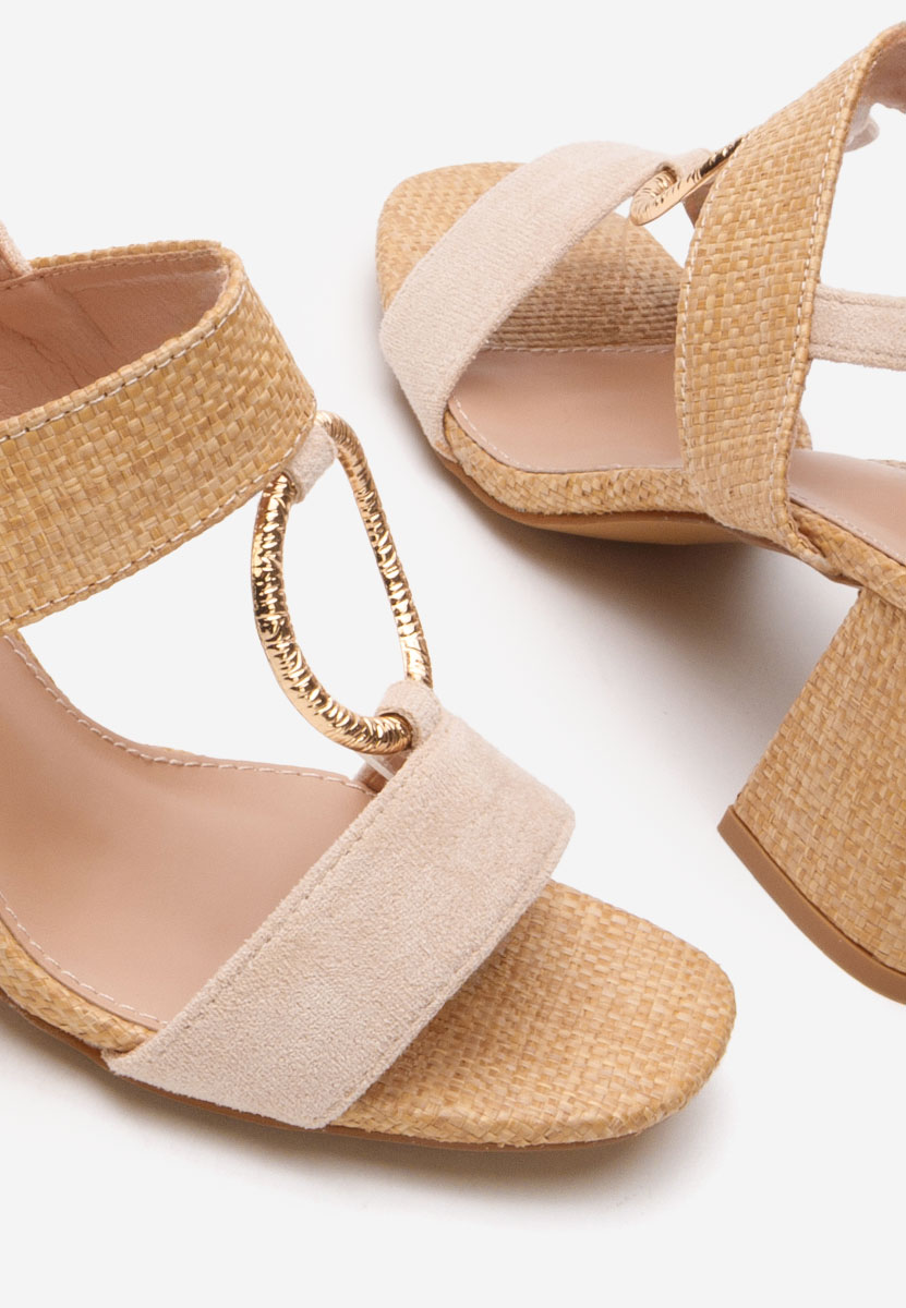 Béžové sandály na podpatku Annyta V2