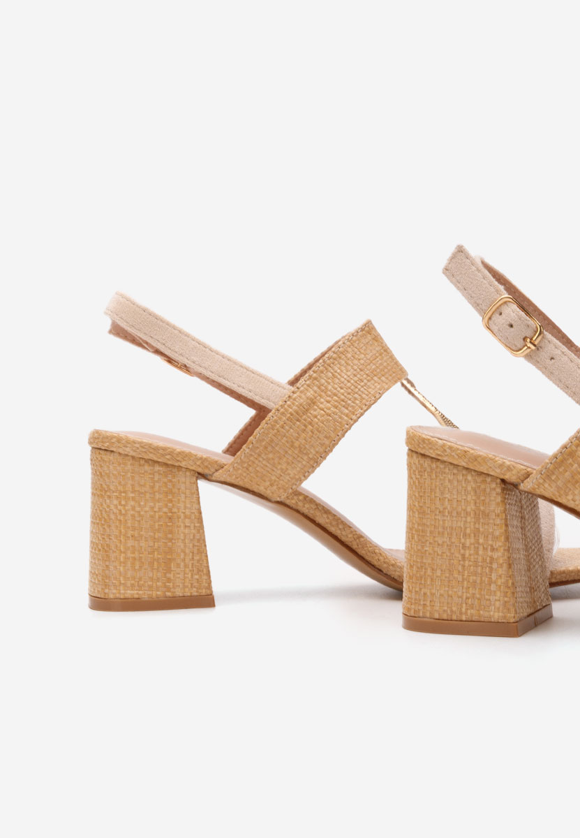 Béžové sandály na podpatku Annyta V2