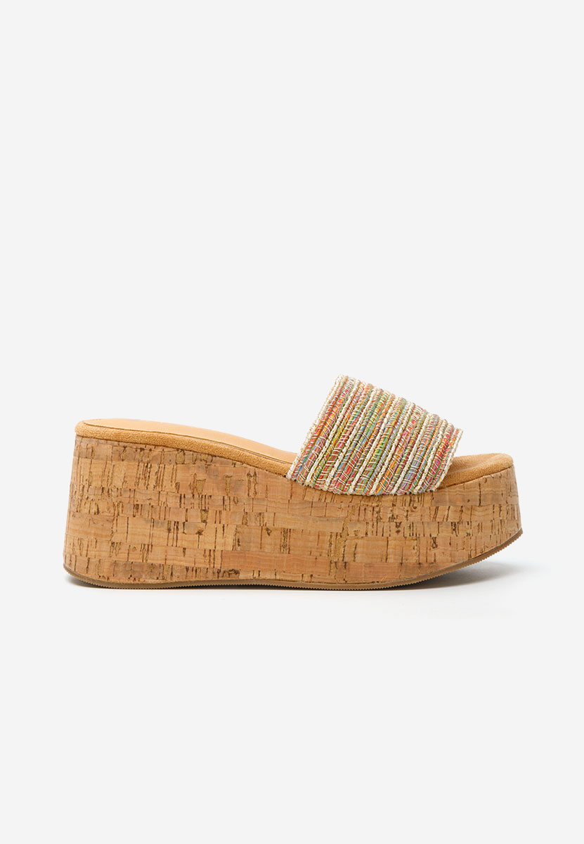 Viacfarebné pantofle na klínku Luysa