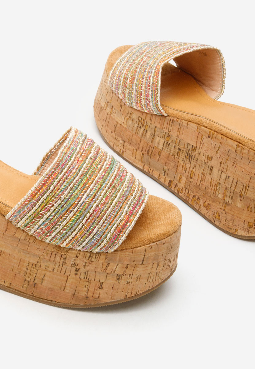 Viacfarebné pantofle na klínku Luysa