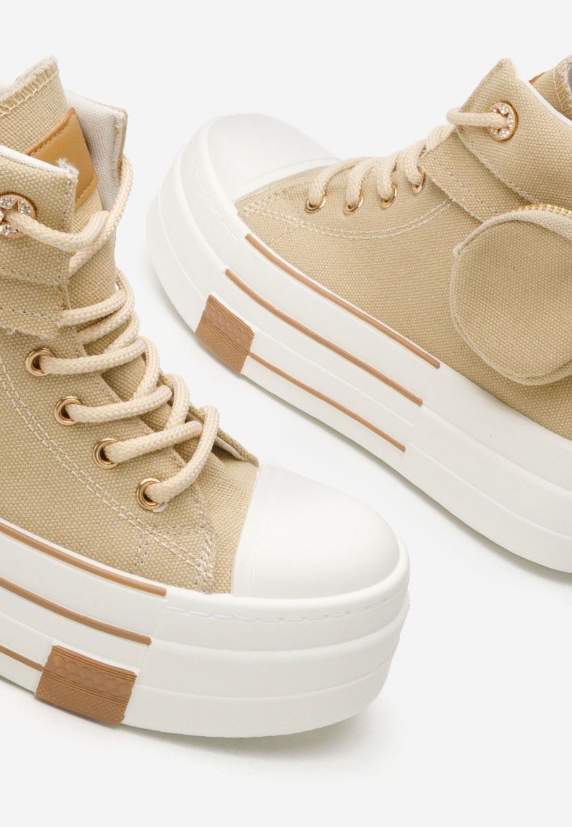 Khaki kotníkové tenisky Sharita