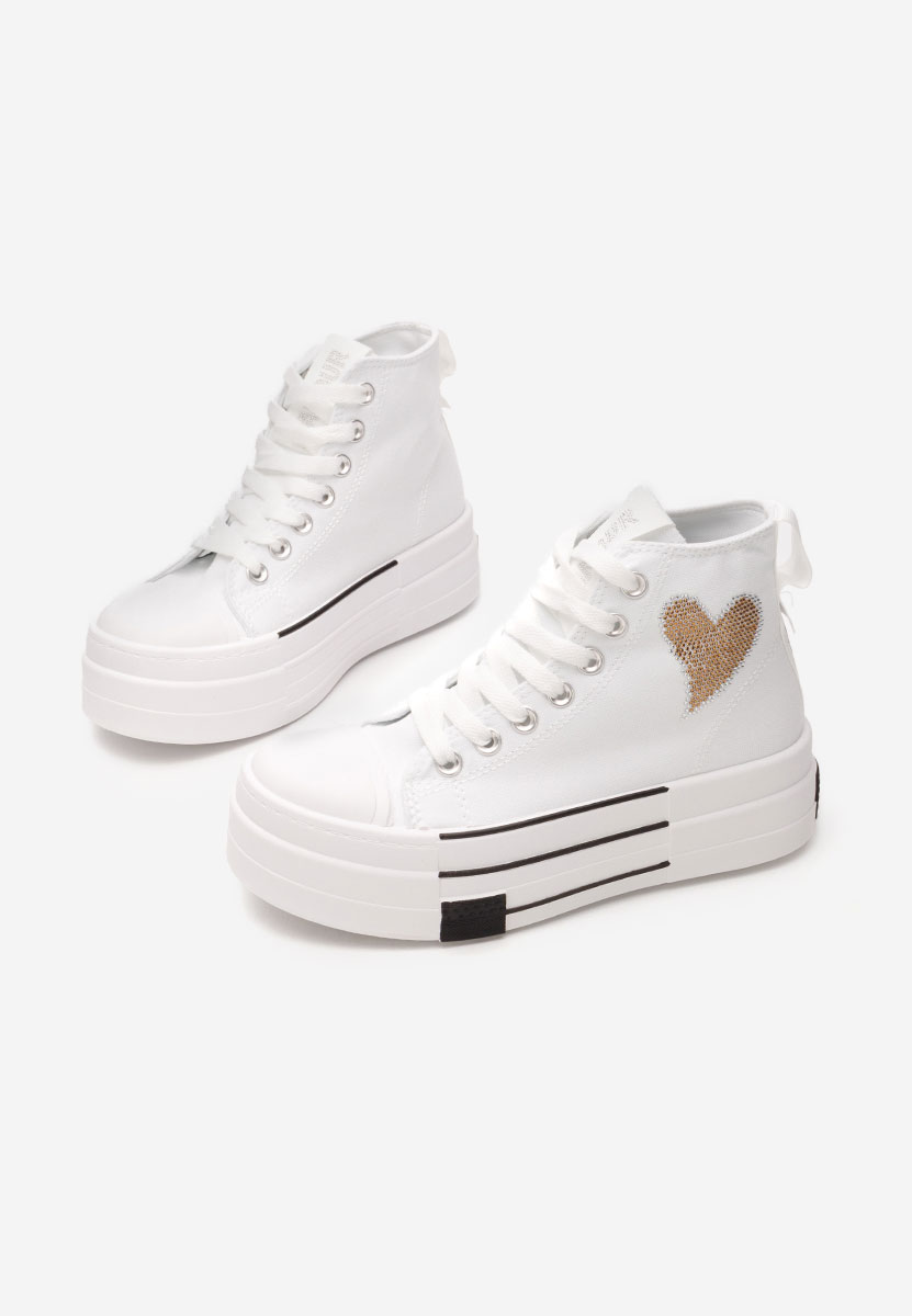 Bílé tenisky na platformě Chanela