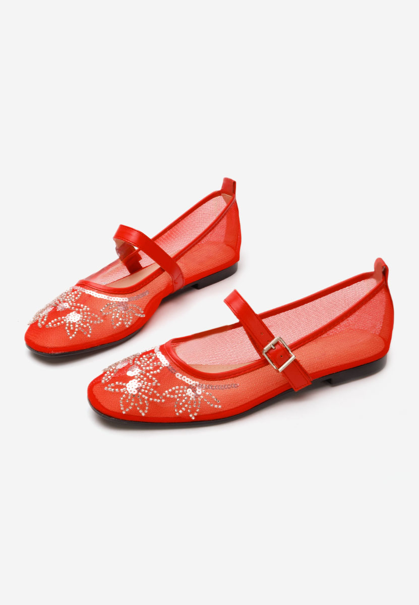 Červené dámské baleríny Theressa