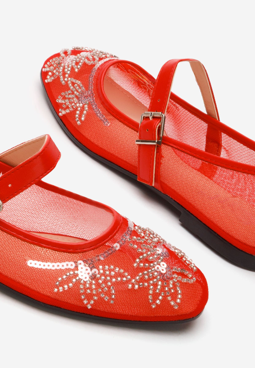 Červené dámské baleríny Theressa