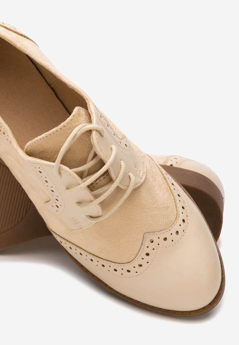 Béžové dámské brogue obuv Aleena