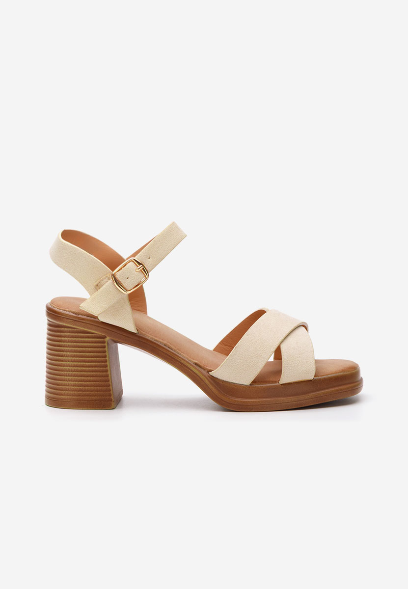 Béžové sandály na podpatku Jacqualine