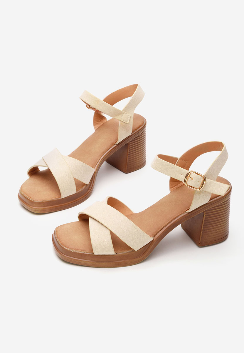 Béžové sandály na podpatku Jacqualine