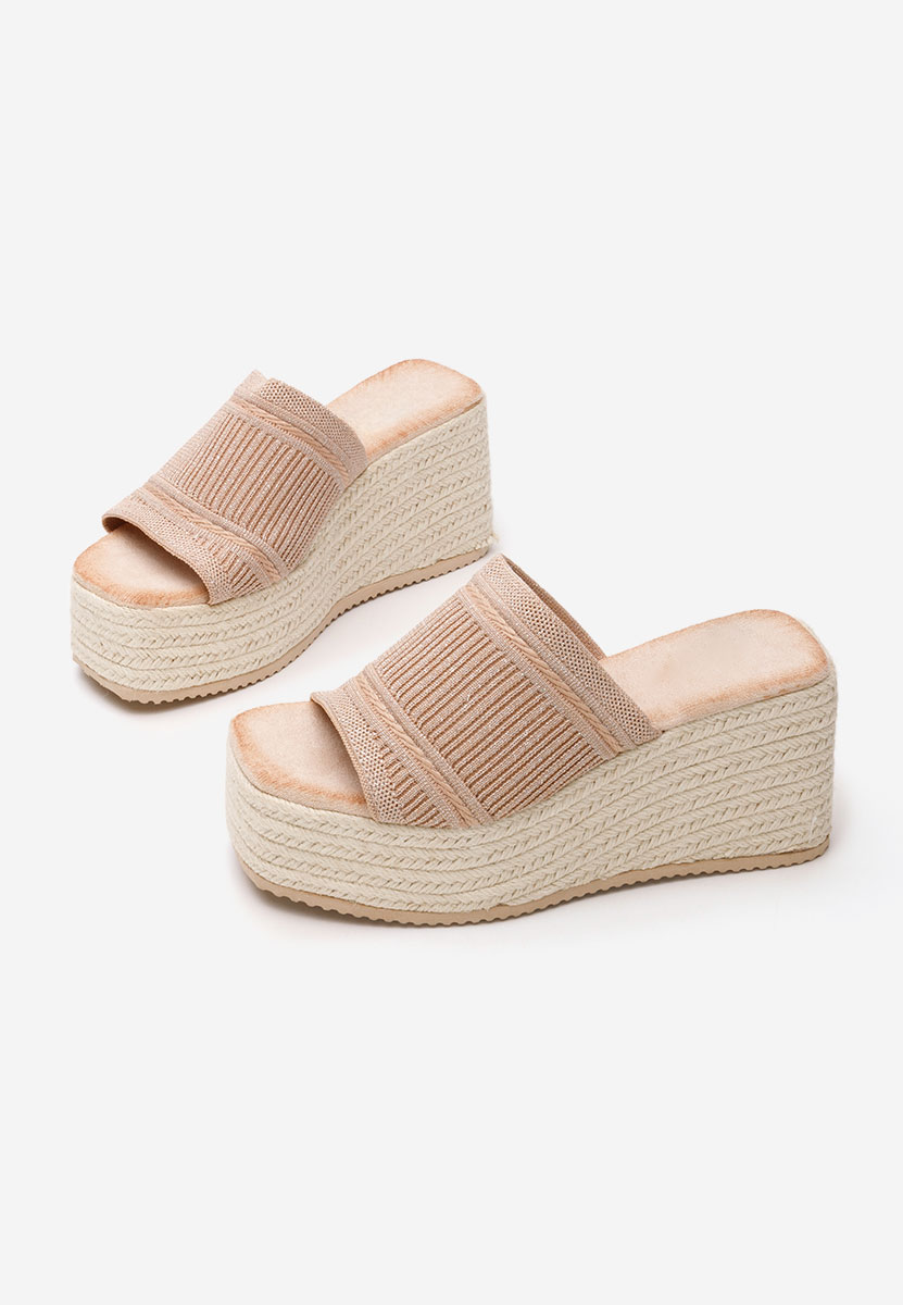 Khaki pantofle na platformě Yessenia