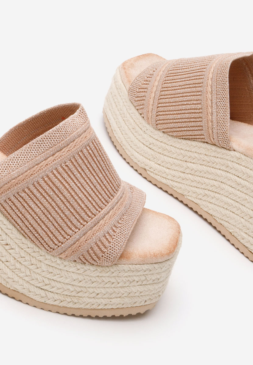 Khaki pantofle na platformě Yessenia