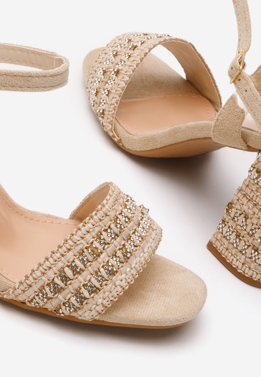 Béžové sandály na podpatku Marsela