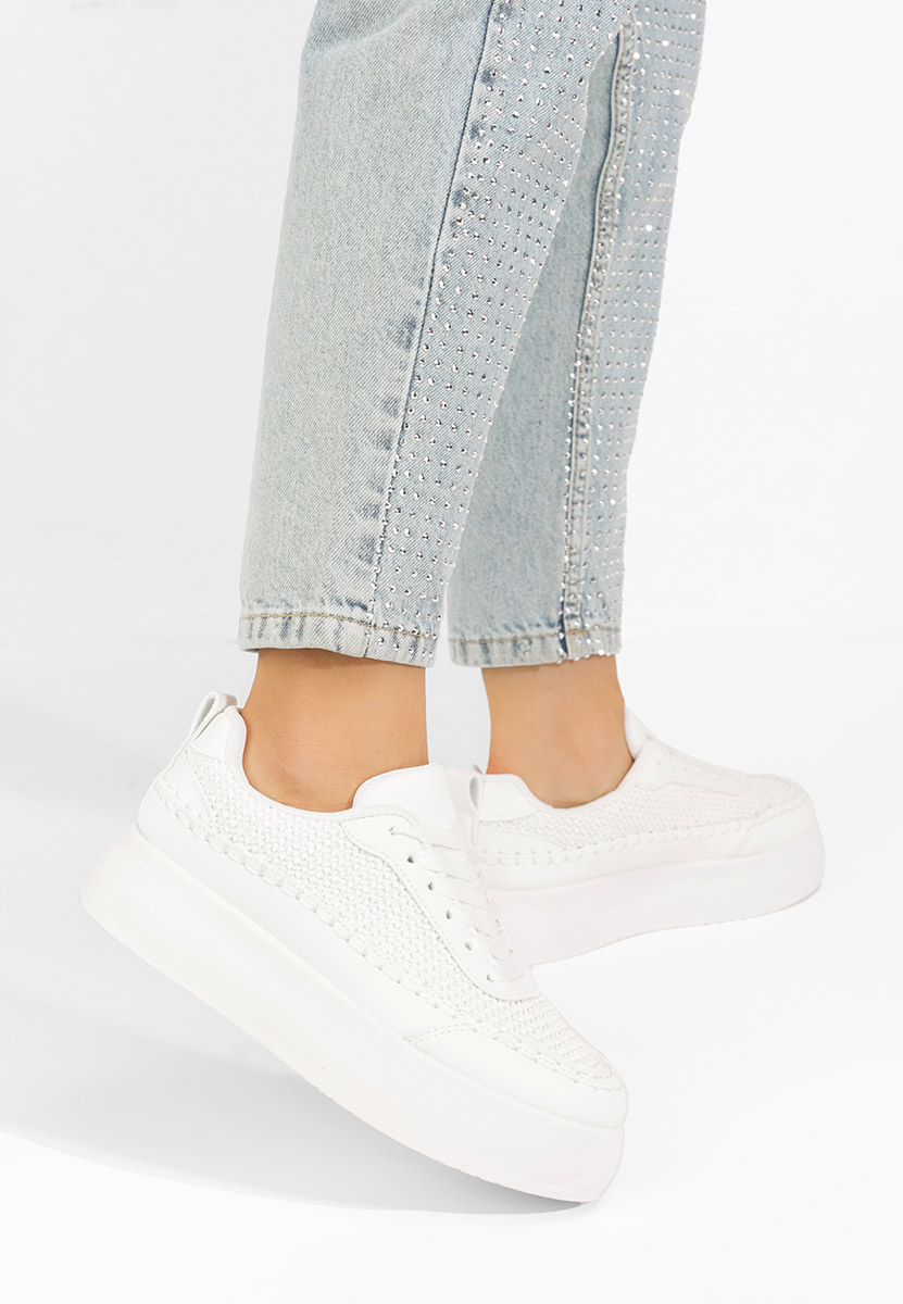 Bílé dámské tenisky na klínku Cecila