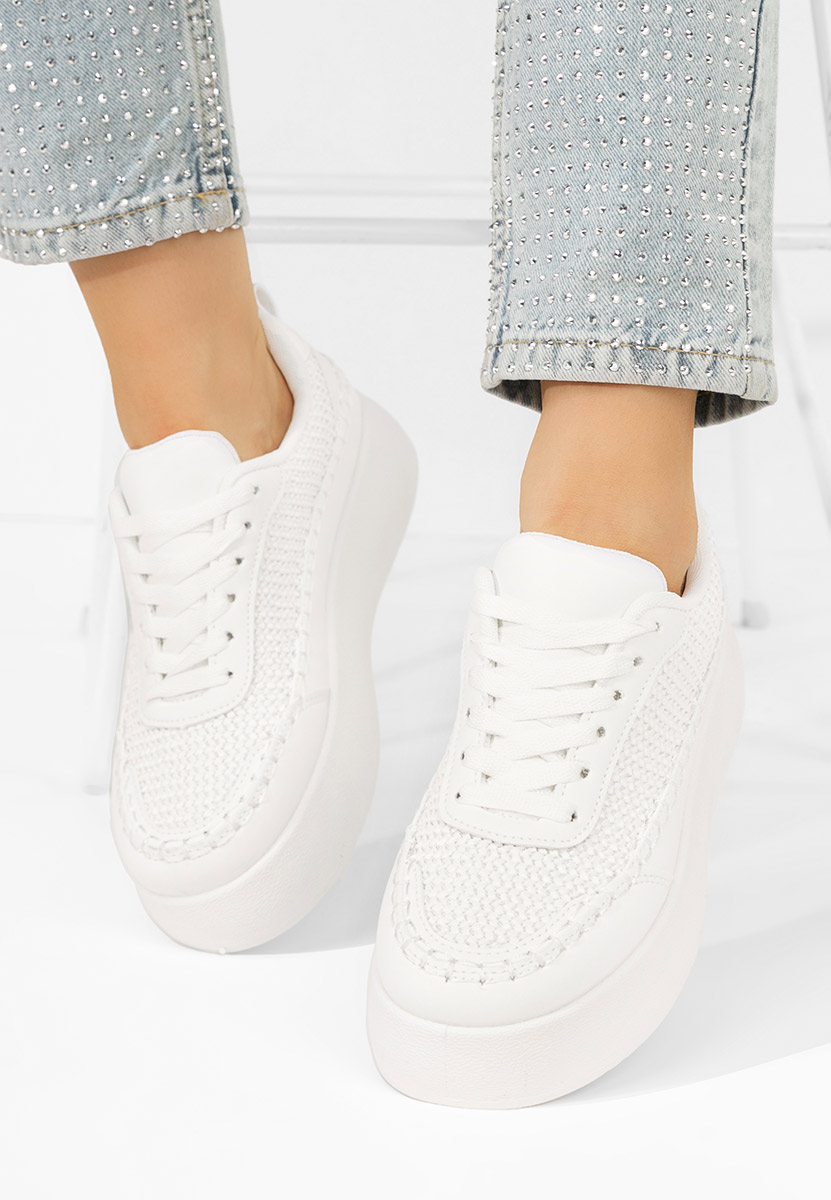 Bílé dámské tenisky na klínku Cecila