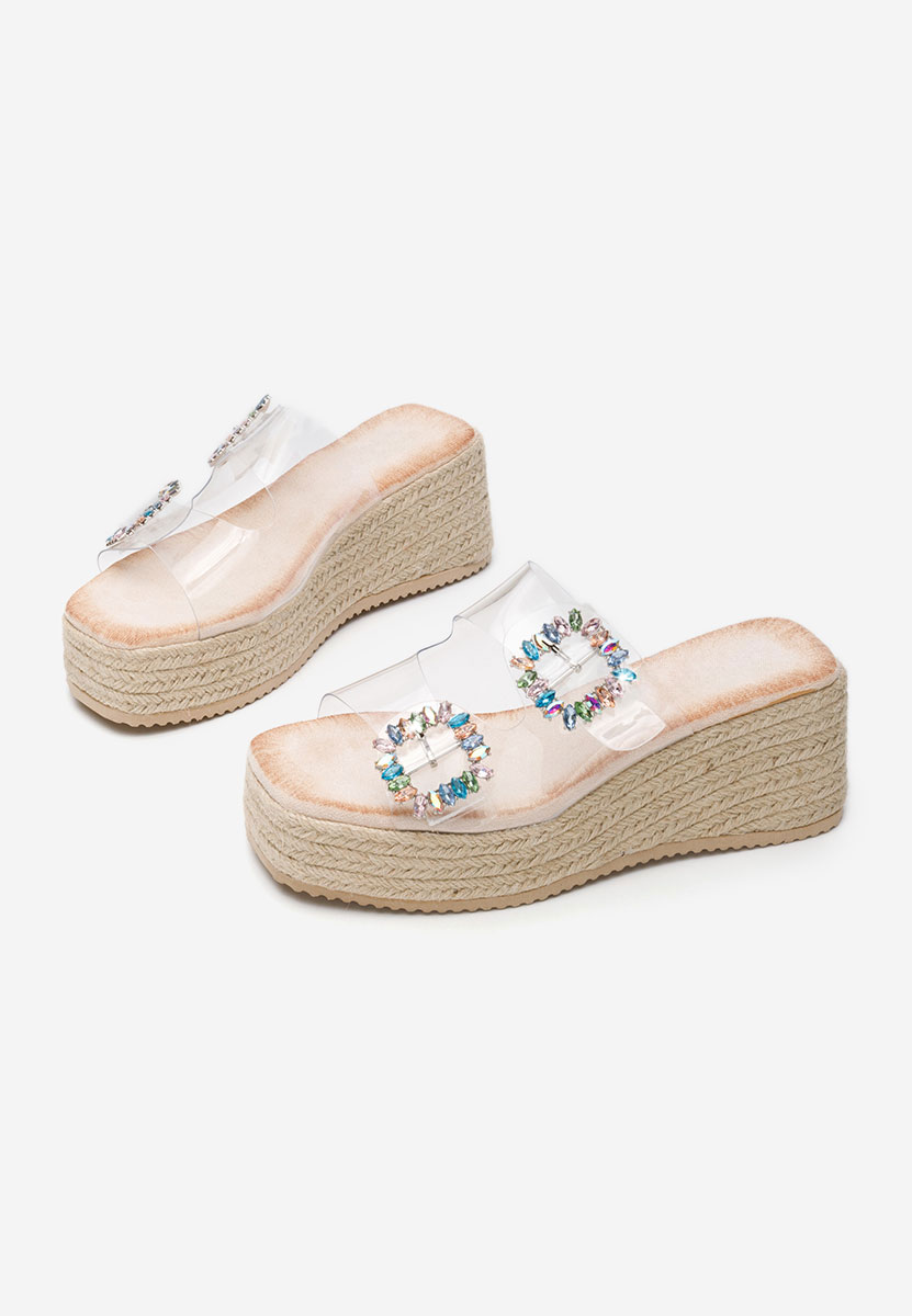 Béžové pantofle na platformě Lakeshia