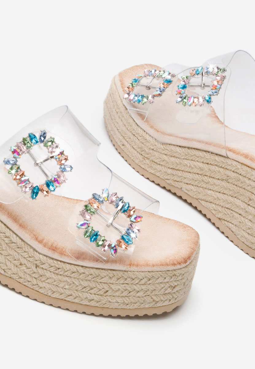 Béžové pantofle na platformě Lakeshia