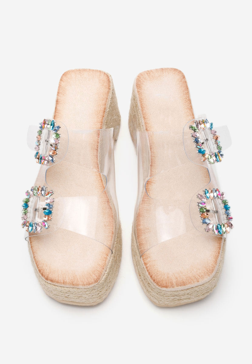 Béžové pantofle na platformě Lakeshia