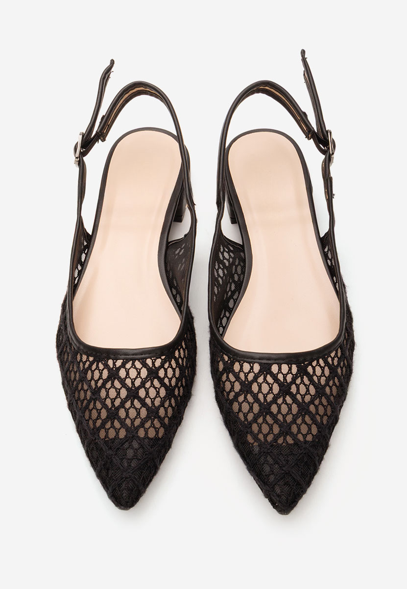 Černé lodičky s otevřenou pätou Ryvana