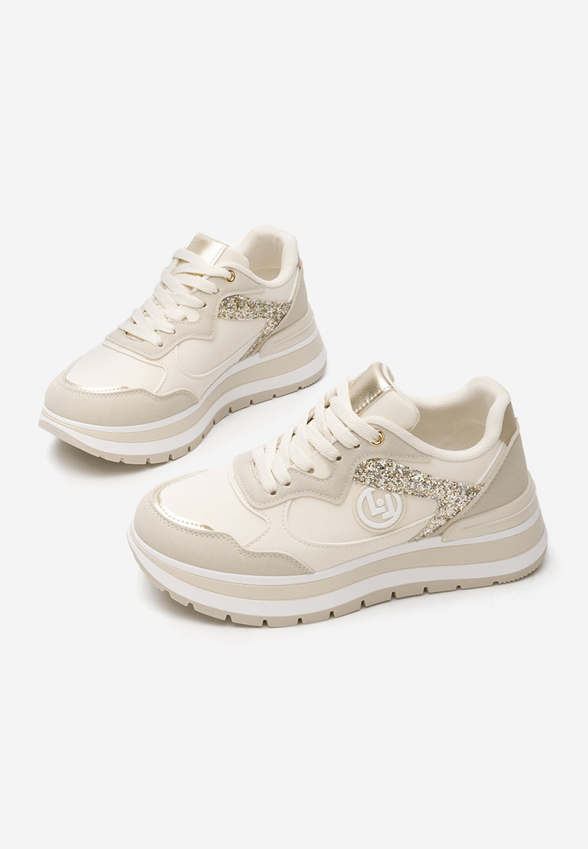 Béžové dámské tenisky na platformě Nohemi