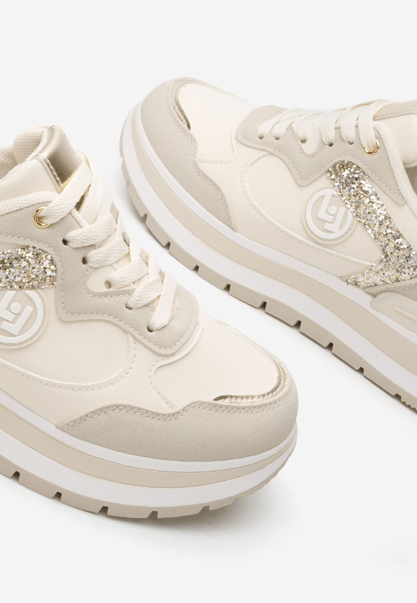 Béžové dámské tenisky na platformě Nohemi