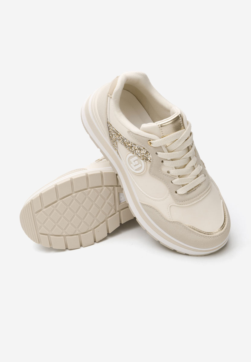 Béžové dámské tenisky na platformě Nohemi