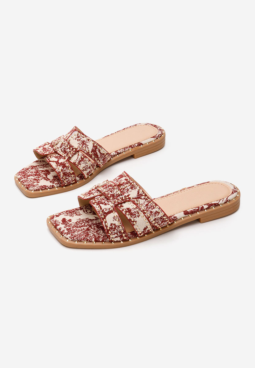 Červené dámské pantofle bez podpatku Vyviana