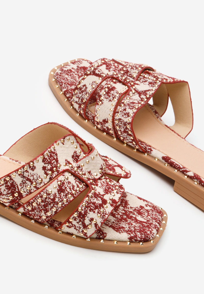 Červené dámské pantofle bez podpatku Vyviana