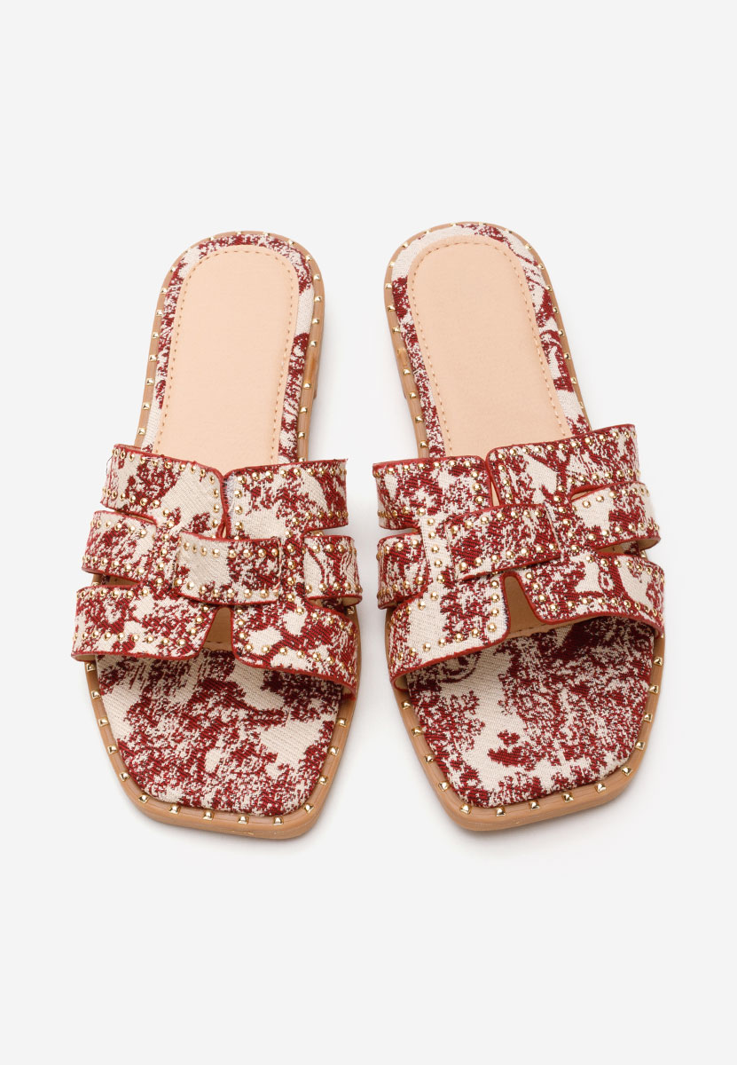 Červené dámské pantofle bez podpatku Vyviana