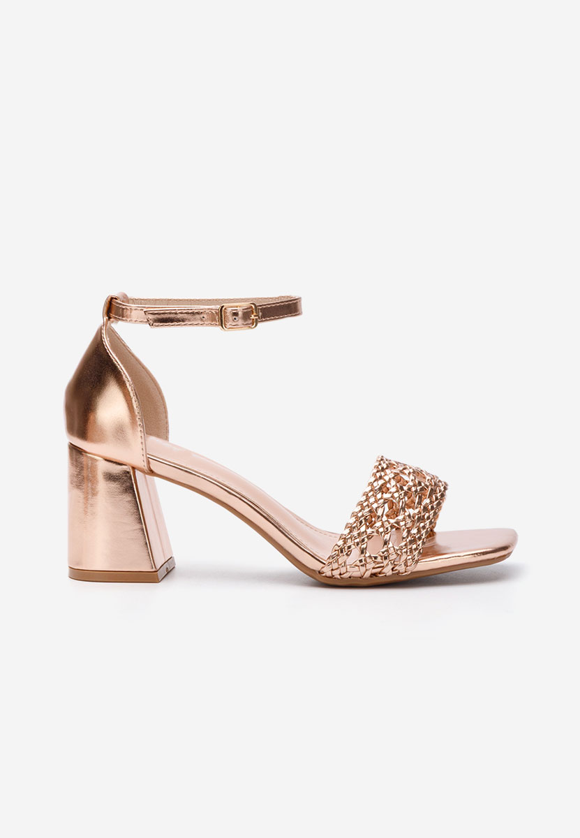 Champagne sandály na podpatku Nickyta