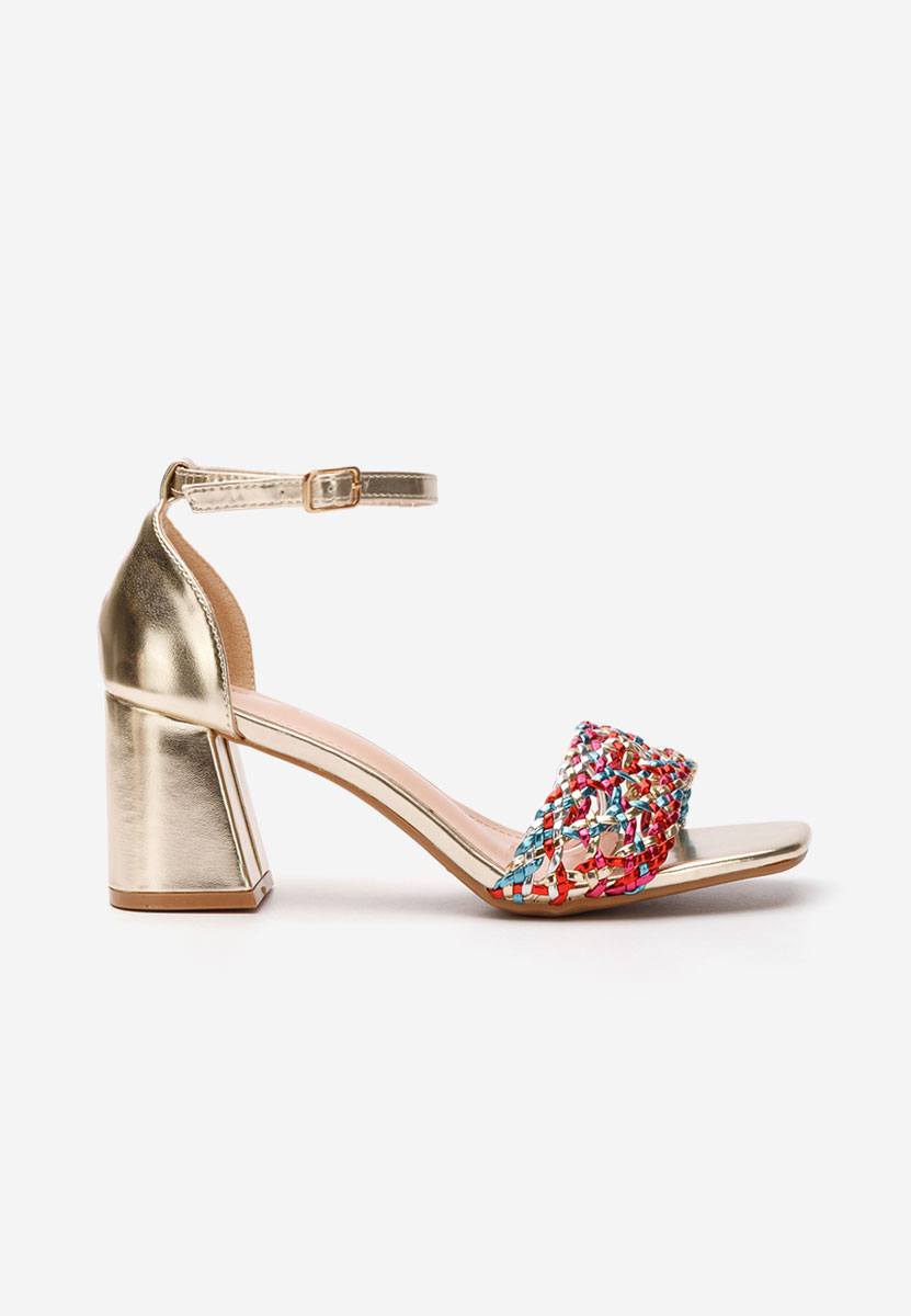 Viacfarebné sandály na podpatku Nickyta
