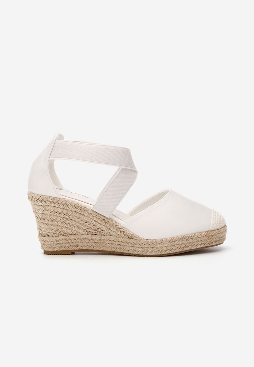 Bílé sandály na klínku Rosaria