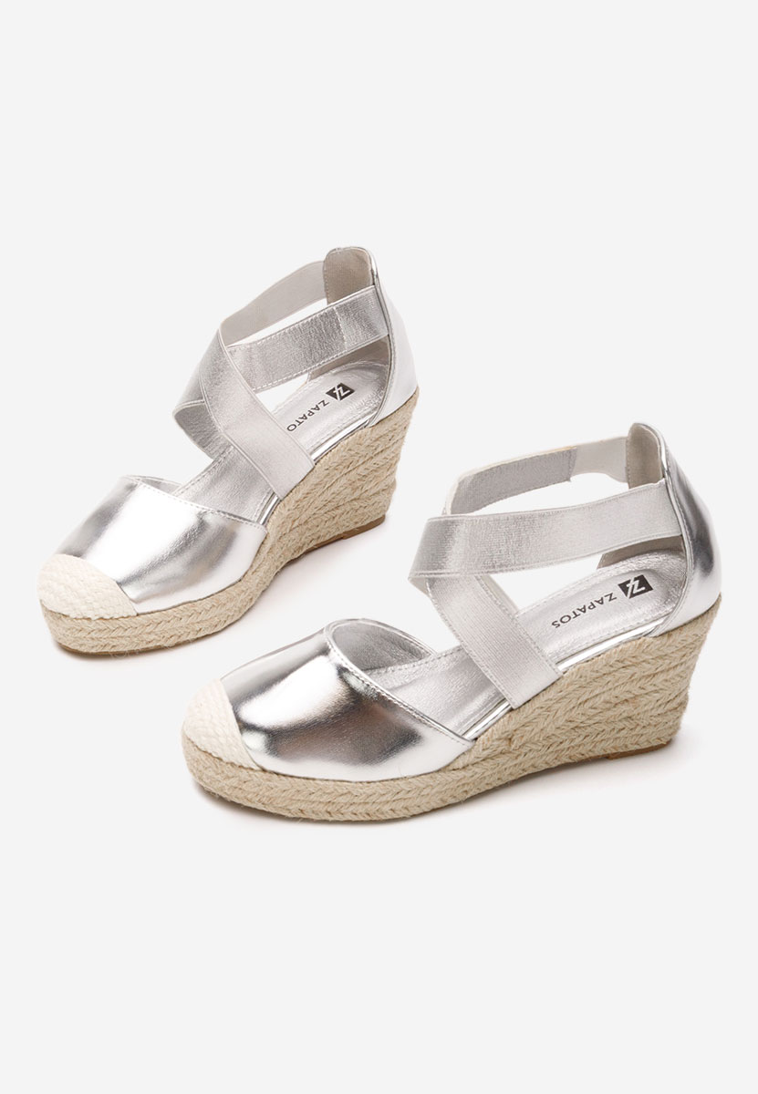 Stribrné sandály na klínku Rosaria