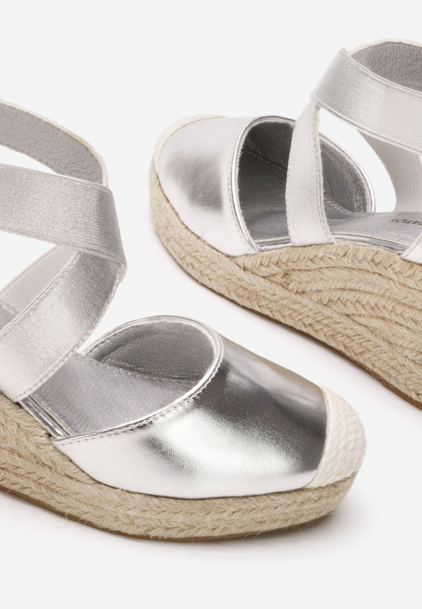 Stribrné sandály na klínku Rosaria