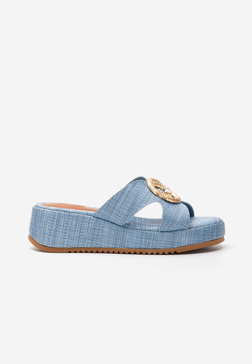 Denim pantofle na platformě Augustta