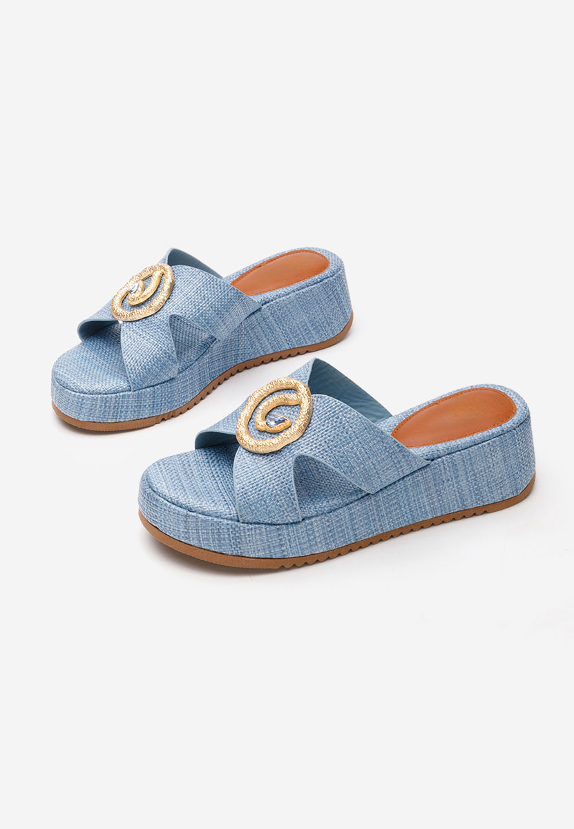Denim pantofle na platformě Augustta