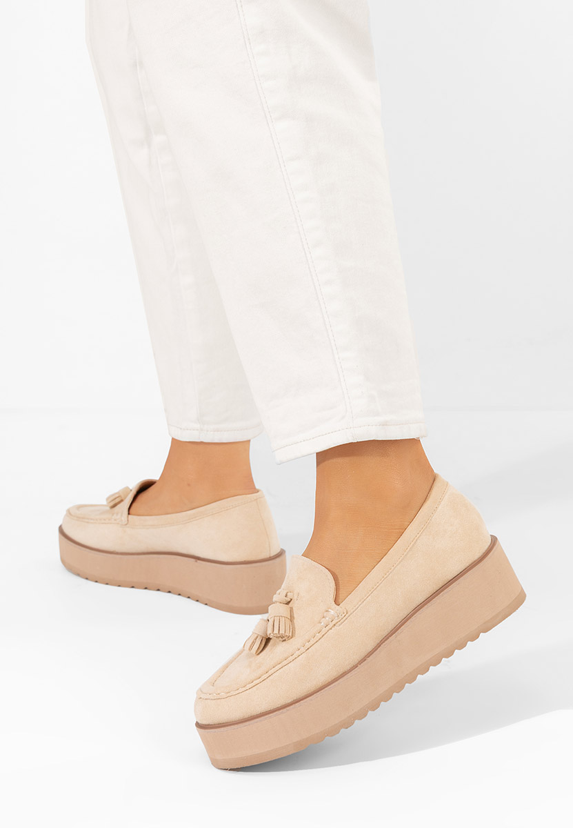 Béžové mokasíny na platformě Leondra V2 Béžové mokasíny na platformě Leondra V2