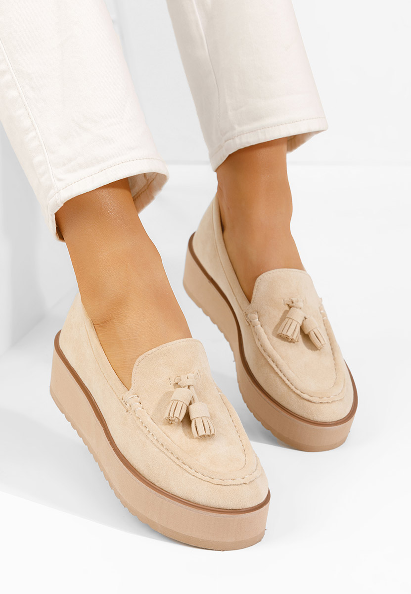 Béžové mokasíny na platformě Leondra V2 Béžové mokasíny na platformě Leondra V2