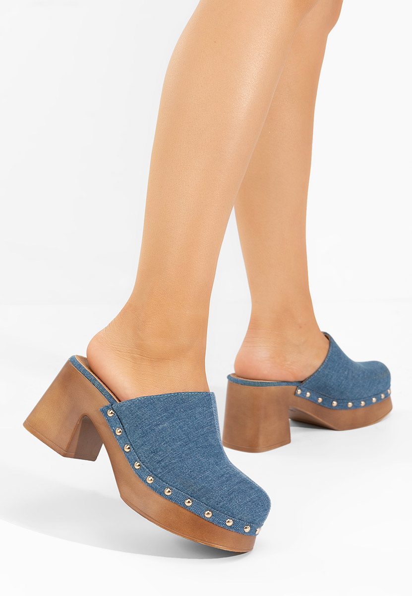 Denim dámské dřeváky Lisacora