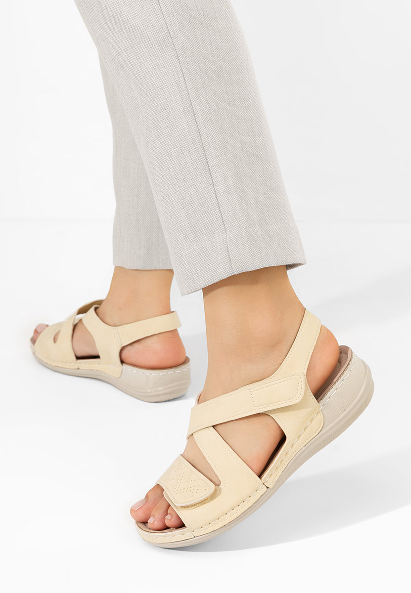 Béžové ortopedické sandály dámské Lastisa