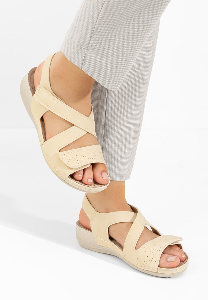 Béžové ortopedické sandály dámské Lastisa