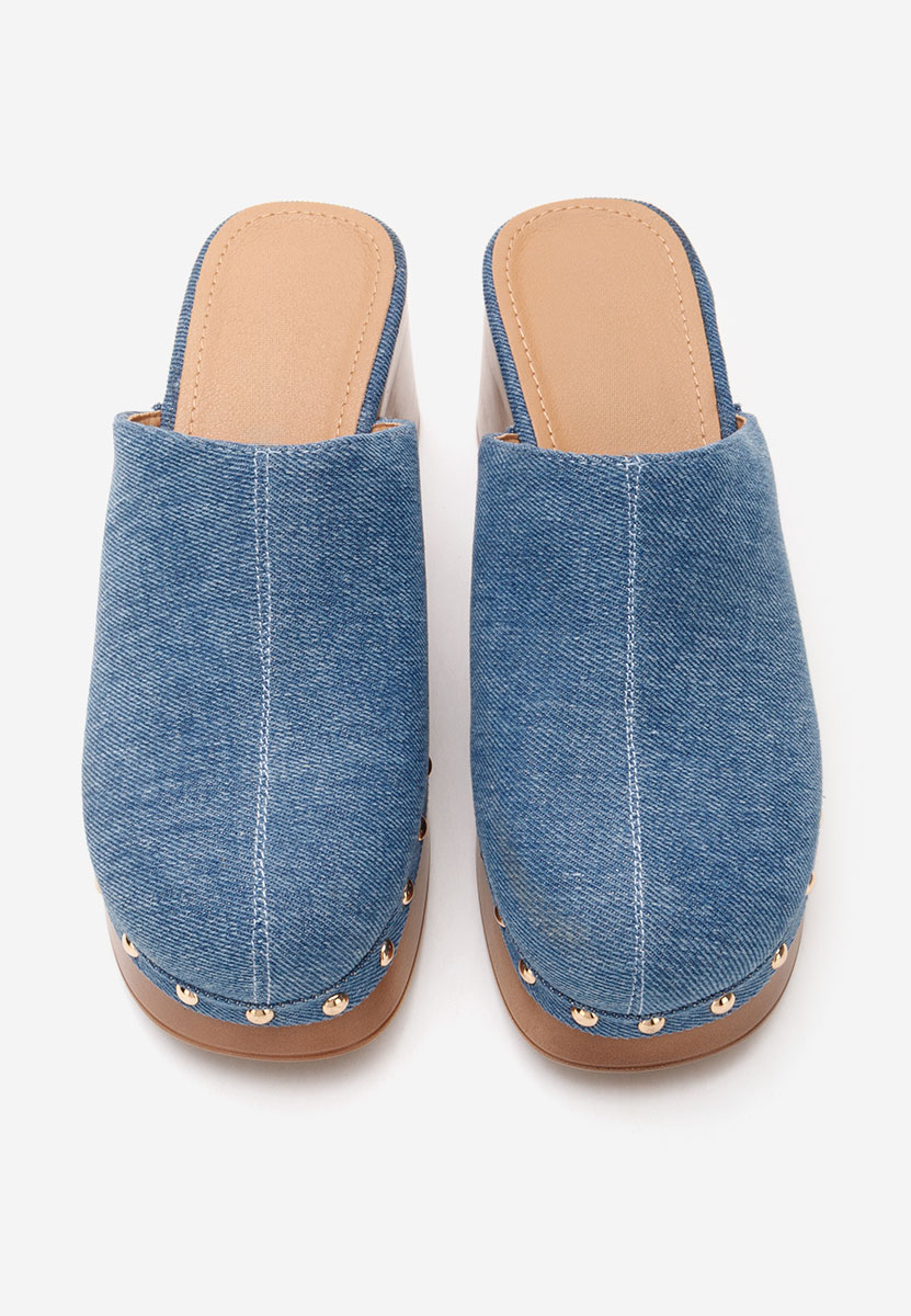 Denim dámské dřeváky Lisacora