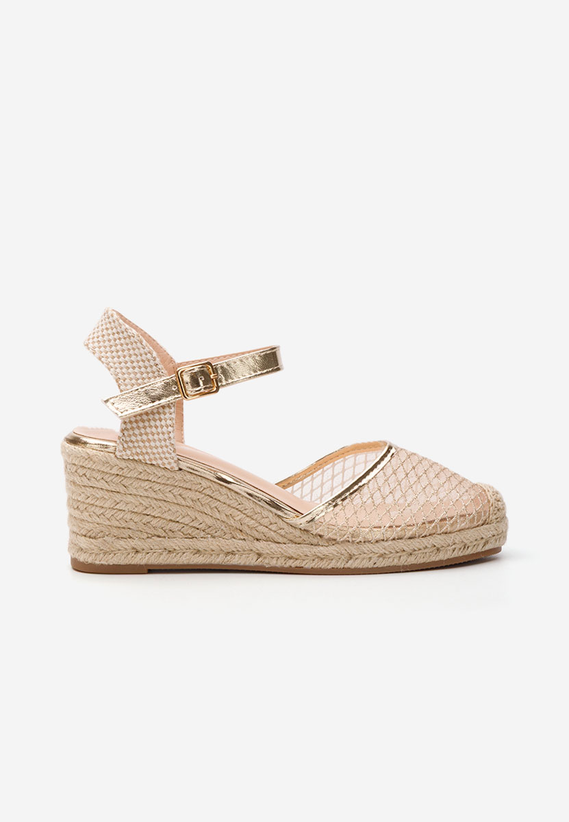Zlaté sandály espadrilky Shellyana
