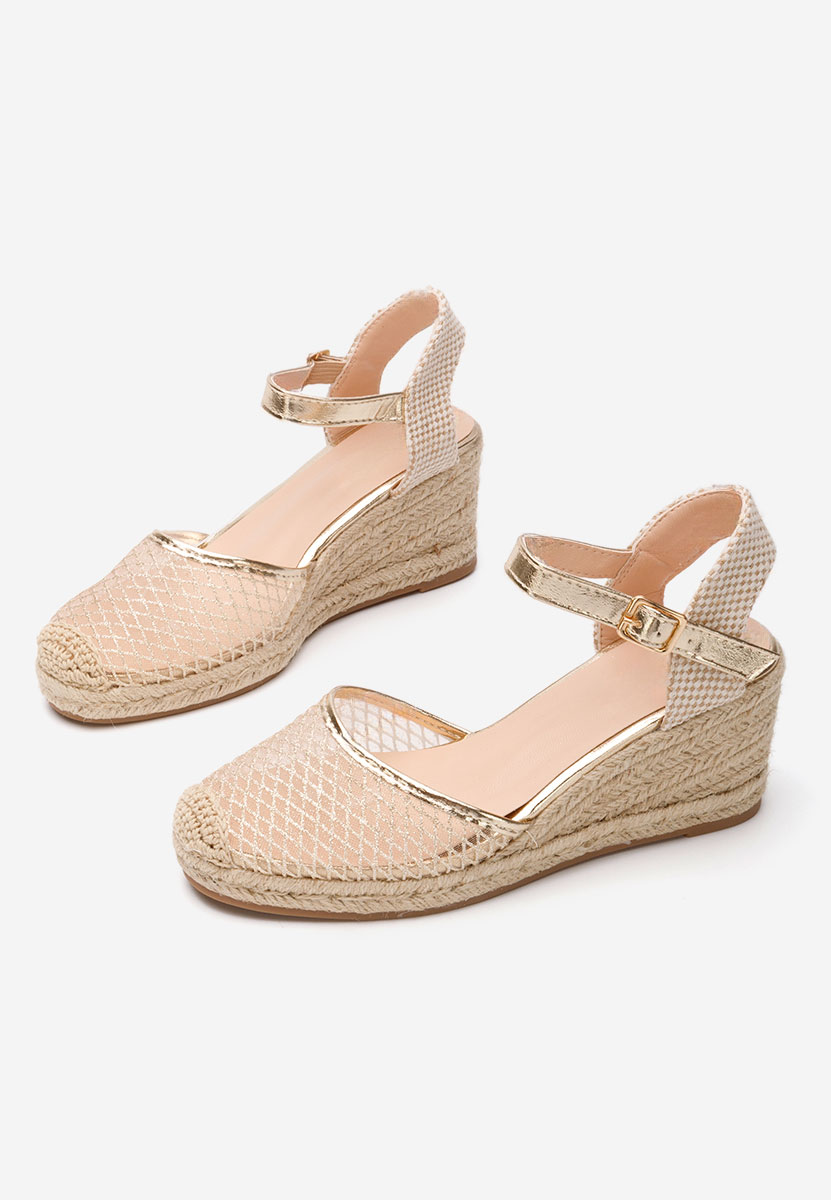 Zlaté sandály espadrilky Shellyana