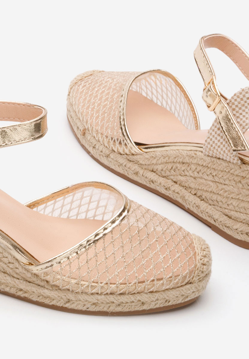 Zlaté sandály espadrilky Shellyana